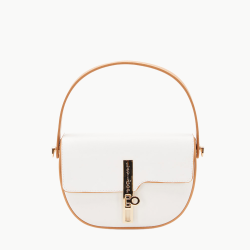 Levidor Krem-Camel Kilit Kapamalı El Çantası