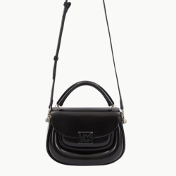 Siyah  Kalp Aksesuarlı El Çantası