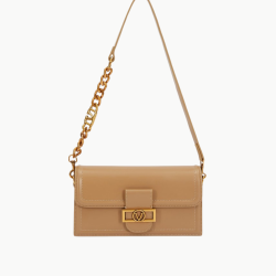 Camel Kare Kilit Detaylı Omuz Çantası