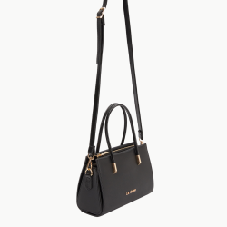 Levidor Siyah-Siyah Gizli Cep Detaylı El Çantası