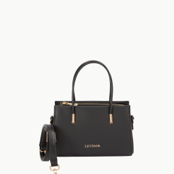 Levidor Siyah-Siyah Gizli Cep Detaylı El Çantası