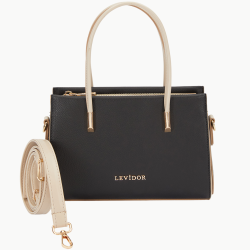 Levidor Siyah-Vizon Gizli Cep Detaylı El Çantası