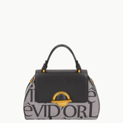 Siyah Kumaş Görünümlü El Çantası